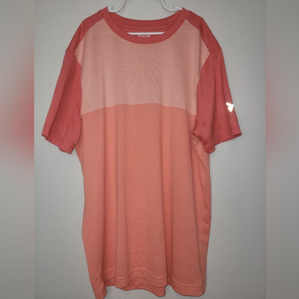 Old Navy Active Orange Color Block T-shirt Size Small